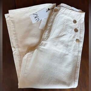 Zara Wide Leg Cropped Pant Size 6